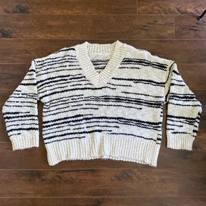 Mango - Shouchy Sweater - Cream and Black - Small